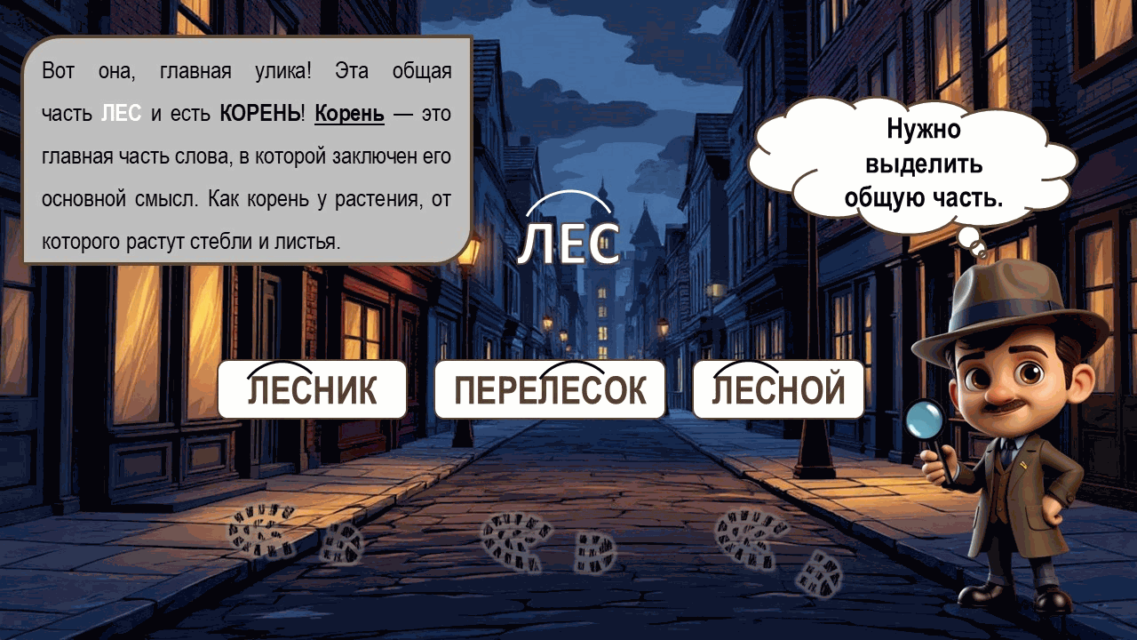 Однокоренные слова и формы слова — пример 2